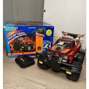 Vintage RadioShack RC Hot Machine Off Road 4WD Monster Truck With Remote WORKS